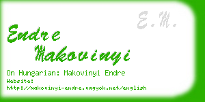 endre makovinyi business card